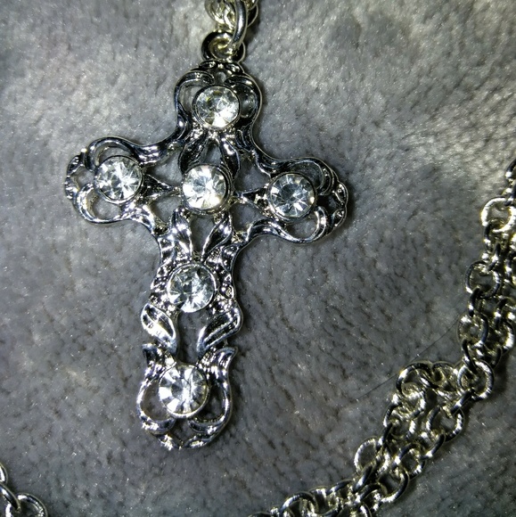 Silver Cross Necklace  Pendant - Picture 1 of 1